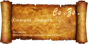 Csurgai Zsanett névjegykártya